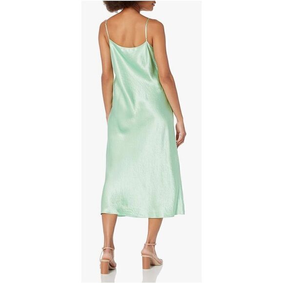 Vince Satin Slip Dress in Lime Green NWT Size Large - Picture 2 of 7